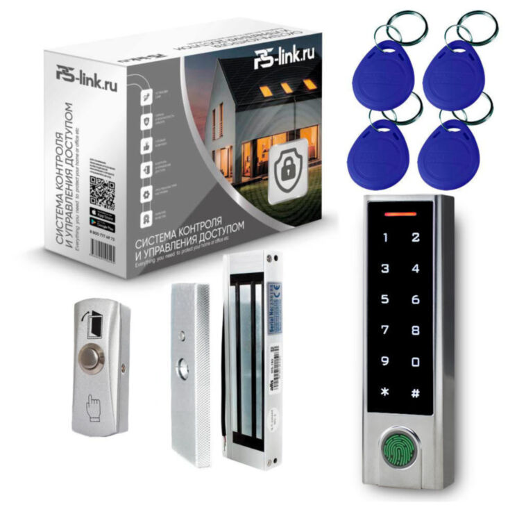 Система СКУД Ps-Link KIT-HF3WF-180 / сканер отпечатков / магнитный замок 180кг / RFID, WIFI