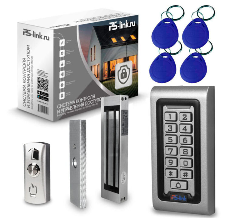 Система СКУД Ps-Link KIT-S601EM-WP-W-180 / магнитный замок 180 кг / кодовая панель / RFID / WIFI