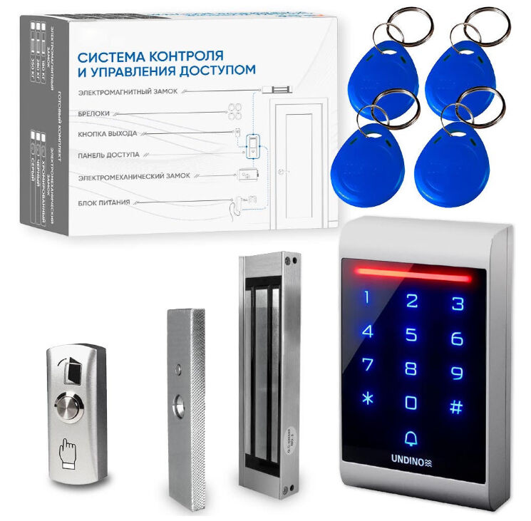Комплект СКУД Undino KIT-ACP102EM-180 эл. магнитный замок 180кг, RFID