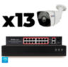 Комплект видеонаблюдения IP 8Мп KIT-C813IP-PL 13 камер для улицы, программный датчик движения, удаленный доступ, ночное видение, умный коммутатор