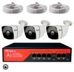 Комплект видеонаблюдения IP 5Мп  KIT-C503POE-YE-LT с облачным сервисом Ipeye, удалённым доступом для ПВЗ, дома, офиса