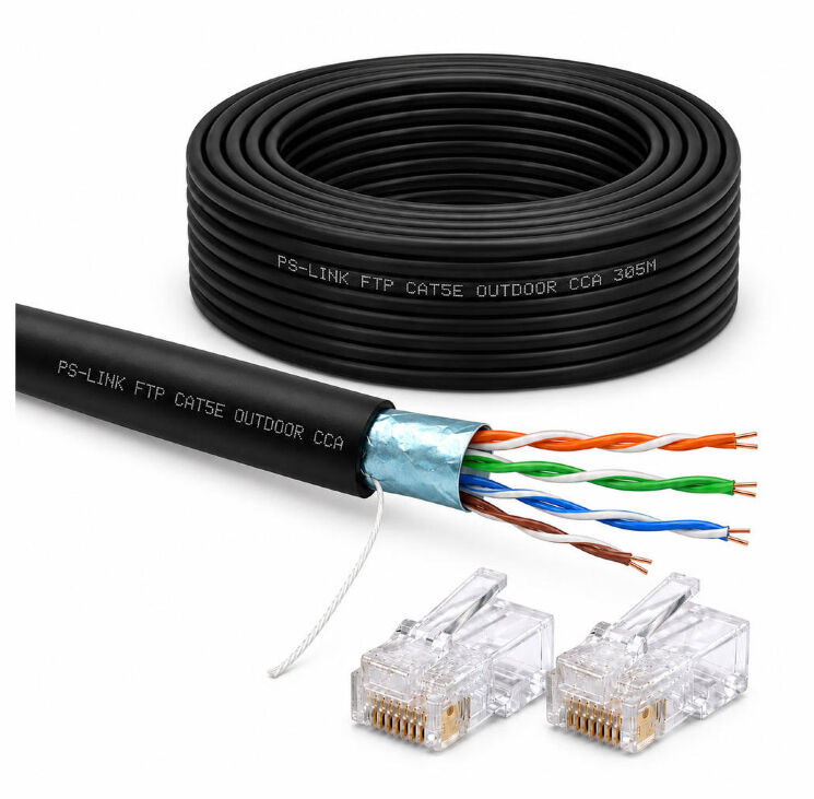 Кабель витая пара FTP4 cat.5E CCA 10 метров FTP-CCA10-OUT уличный