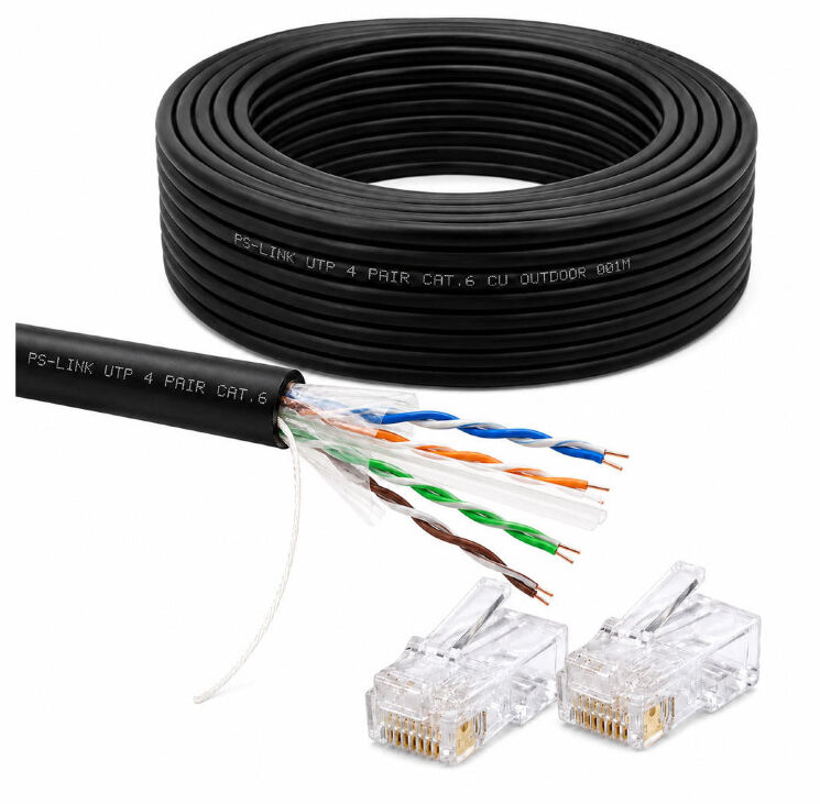 Кабель витая пара UTP4 cat.6 CU 80 метров UTP-CAT6-CU80-OUT уличный