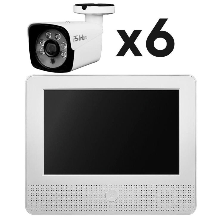 Комплект видеонаблюдения AHD 5Мп KIT-C9506HD 6 камер для улицы, регистратор с монитором