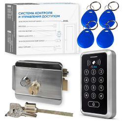 Комплект СКУД  KIT-ACM323MF-SS до 2000 пользователей, тип Mifare, электромеханический замок с никелевым покрытием