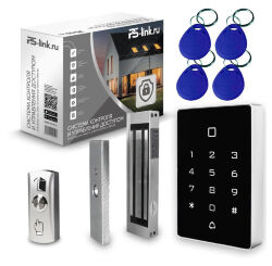 Система СКУД  KIT-T12MF-180 электромагнитный замок 180 кг НО типа, панель сенсорная Mifare, для помещения