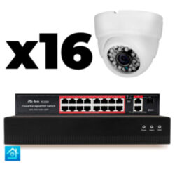 Комплект видеонаблюдения IP 8Мп  KIT-A816IP-PL 16 камер для помещения, программный датчик движения, удаленный доступ, ночное видение