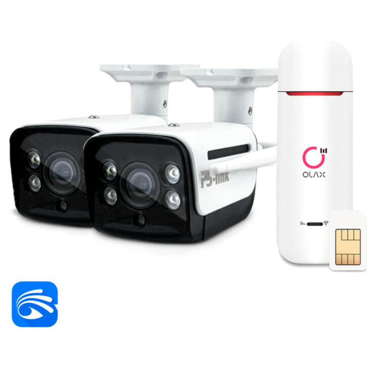 Комплект видеонаблюдения 4G Ps-Link KIT-WHM202-4G / 2Мп / 2 камеры